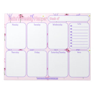 Aangepaste weekplanner | Wildflowers & Bows Patroo Notitieblok