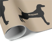 Aangepaste Weimaraner Hondenras Silhouet Cadeaupapier (Rol Hoek)