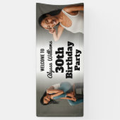 Aangepaste welkomstbord 30e verjaardag foto banner (Verticaal)