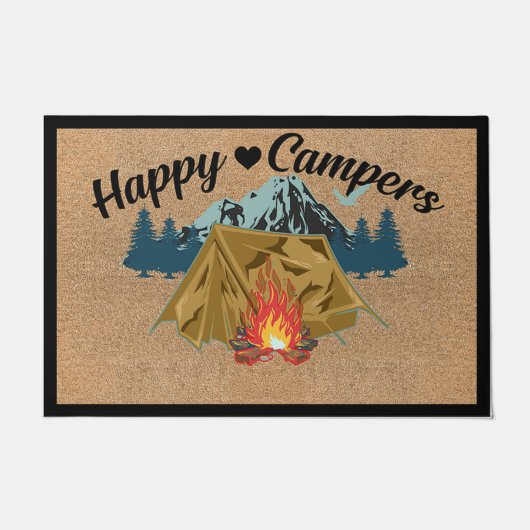 Aangepaste welkomstmat, camping-decor deurmat (Voorkant)