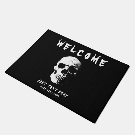 Aangepaste Welkomsttekst Enge Angst Horror Hallowe Deurmat (Schuin)
