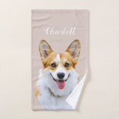 Aangepaste Welsh Corgi Dog gepersonaliseerde teken Bad Handdoek (Handdoek)