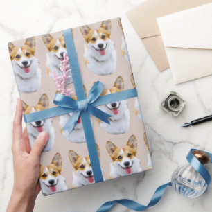 Aangepaste Welsh Corgi Dog gepersonaliseerde teken Cadeaupapier