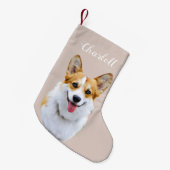 Aangepaste Welsh Corgi Dog gepersonaliseerde teken Kleine Kerstsok (Voorkant (Hangend))