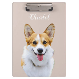 Aangepaste Welsh Corgi Dog gepersonaliseerde teken Klembord