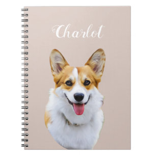 Aangepaste Welsh Corgi Dog gepersonaliseerde teken Notitieboek