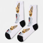 Aangepaste Welsh Corgi Dog gepersonaliseerde teken Sokken (Links)