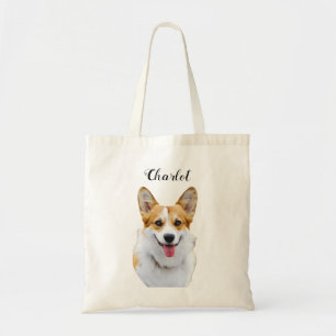 Aangepaste Welsh Corgi Dog gepersonaliseerde teken Tote Bag
