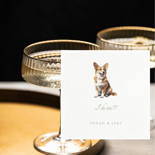 Aangepaste Welsh Corgi Pet Wedding Servet