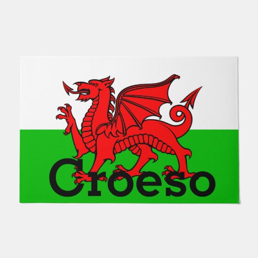 Aangepaste Welsh Welkom Deurklep Deurmat (Voorkant)