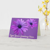 Aangepaste Wenskaarten voor Daisy Card Blue Flower Kaart (Gele Bloem)