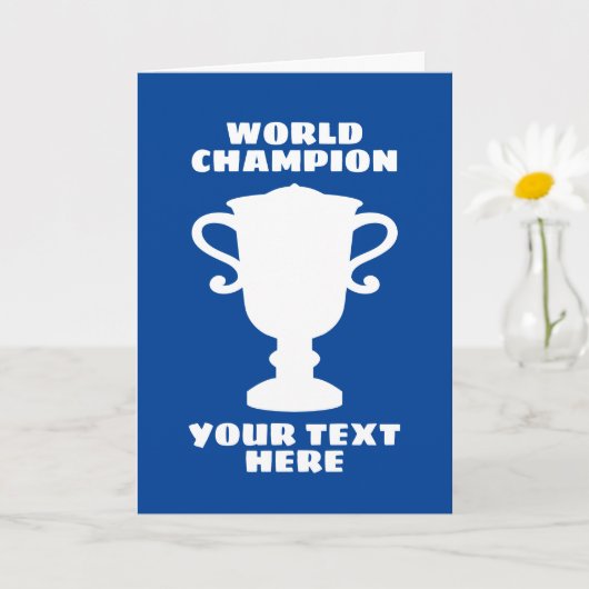 Aangepaste wereldkampioenschap trofee silhouet gro kaart (Kleine Plant)