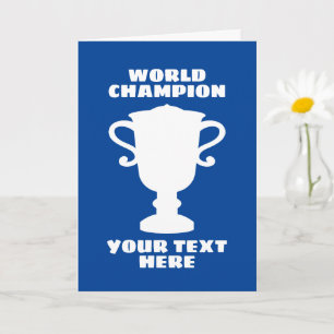 Aangepaste wereldkampioenschap trofee silhouet gro kaart