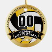 Aangepaste wereldspeler - Geel Keramisch Ornament (Voorkant)