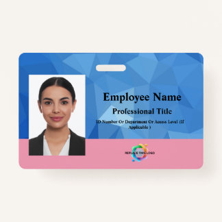 Aangepaste werknemer badge met foto, barcode, Logo