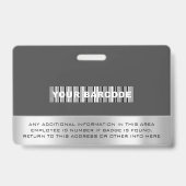 Aangepaste Werknemer Bar Code Logo Naam Scanner Gr Badge (Achterkant)