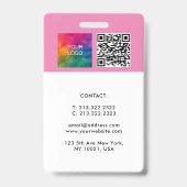 Aangepaste werknemer bedrijf QR code Logo Sjabloon Badge (Achterkant)