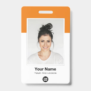Aangepaste Werknemer enorme Foto Qr Bar Code Logo  Badge