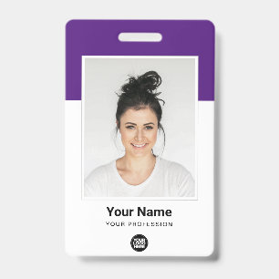Aangepaste Werknemer enorme Foto Qr Bar Code Logo  Badge