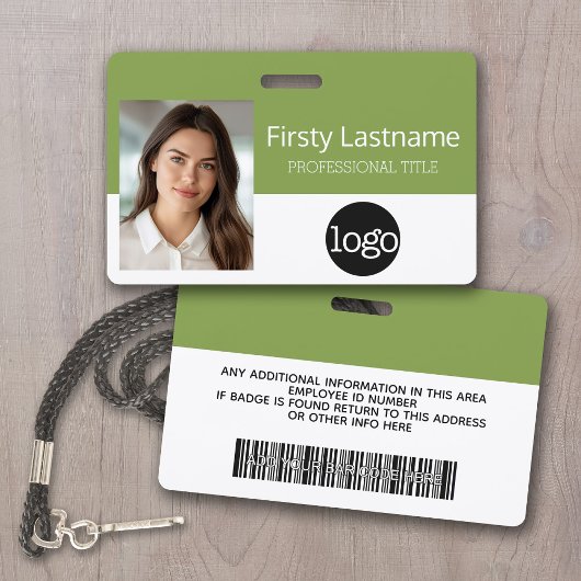 Aangepaste Werknemer - Foto, Bar Code, Logo, Naam Badge
