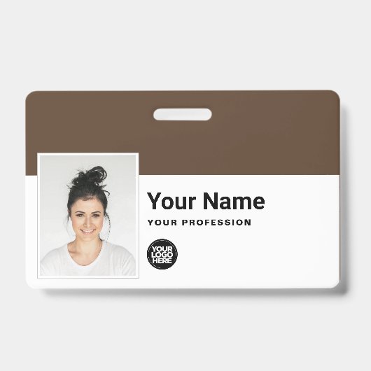 Aangepaste Werknemer - Foto, Bar Code, Logo, Naam Badge (Voorzijde)