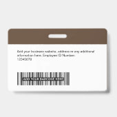 Aangepaste Werknemer - Foto, Bar Code, Logo, Naam Badge (Achterkant)