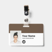 Aangepaste Werknemer - Foto, Bar Code, Logo, Naam Badge (Voorzijde met clip)