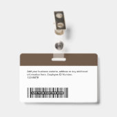 Aangepaste Werknemer - Foto, Bar Code, Logo, Naam Badge (Achterkant met clip)