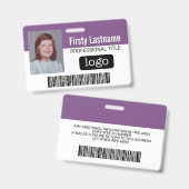 Aangepaste Werknemer - Foto, Bar Code, Logo, Naam Badge (Voor- en achterkant)