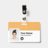Aangepaste Werknemer - Foto, Bar Code, Logo, Naam Badge (Voorzijde met clip)