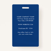 Aangepaste werknemer foto bedrijf Logo Blauwe naam Badge (Achterkant)