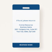 Aangepaste werknemer Foto Blue White-ID Badge (Achterkant)