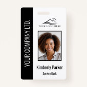 Aangepaste werknemer Foto Company Logo Modern Name Badge (Voorkant)