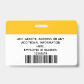 Aangepaste werknemer, foto, naam badge (Achterkant)