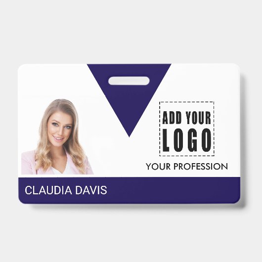 Aangepaste werknemer, foto, naam badge (Voorkant)