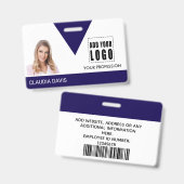 Aangepaste werknemer, foto, naam badge (Voor- en achterkant)