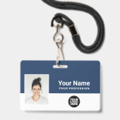 Aangepaste Werknemer Foto, Qr Bar Code, Logo, Lany Badge (Voorzijde met lanyard)