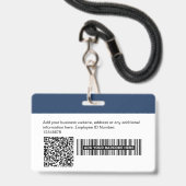 Aangepaste Werknemer Foto, Qr Bar Code, Logo, Lany Badge (Achterkant met lanyard)