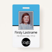 Aangepaste werknemer - Foto, streepjescode, Logo,  Badge (Voorkant)