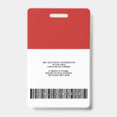 Aangepaste werknemer - Foto, streepjescode, Logo, Badge (Achterkant)