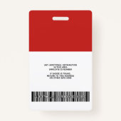 Aangepaste werknemer - Foto, streepjescode, Logo, Badge (Achterkant)