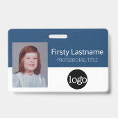 Aangepaste werknemer - Foto, streepjescode, Logo, Badge (Voorzijde)