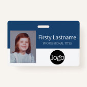 Aangepaste werknemer - Foto, streepjescode, Logo,  Badge (Voorkant)