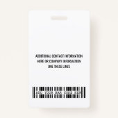 Aangepaste werknemer - Foto, streepjescode, Logo, Badge (Achterkant)