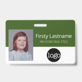 Aangepaste werknemer - Foto, streepjescode, Logo,  Badge (Voorzijde)