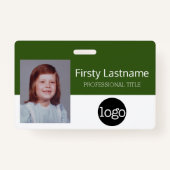 Aangepaste werknemer - Foto, streepjescode, Logo,  Badge (Voorkant)