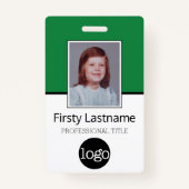 Aangepaste werknemer - Foto, streepjescode, Logo,  Badge (Voorkant)