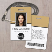 Aangepaste werknemer - Foto, streepjescode, Logo,  Badge