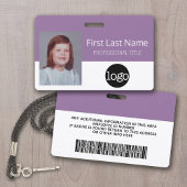 Aangepaste werknemer - Foto, streepjescode, Logo,  Badge