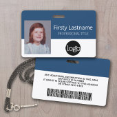 Aangepaste werknemer - Foto, streepjescode, Logo,  Badge